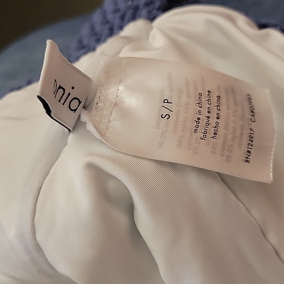 Onia Zinc Blue Textured Crochet One Piece Swimsuit NWT Quiet Luxury Minimalist - Picture 4 of 13